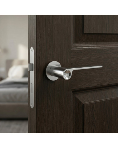 Poignée de porte chrome satiné PLANO