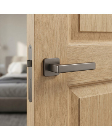 Poignée de porte finition anthracite TILIA carrée arrondie