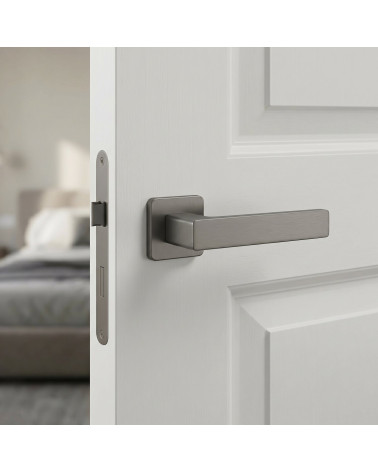 Poignée de porte anthracite ERICA carrée arrondie