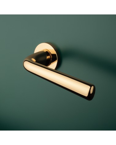 Poignée de porte Or poli TULIPA porte intérieure design montée sur une porte