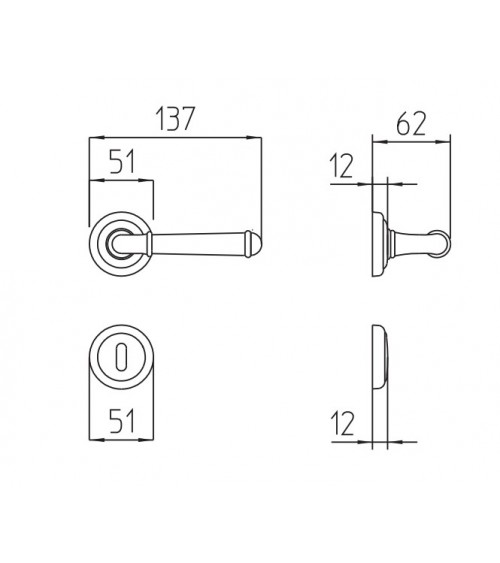 Poignée de porte vieil argent Mandelli Hartu poignée design
