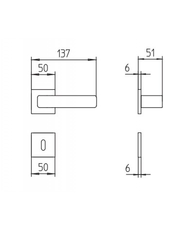 Poignée de porte Mandelli Virgo avec dimensions