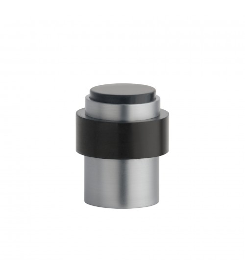 Butée de porte chrome satiné STOPPER, pour sol et mur -  poignée design