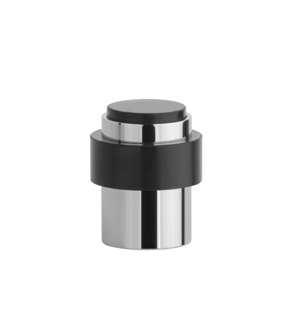 Butée de porte chrome poli STOPPER, pour sol et mur -  poignée design