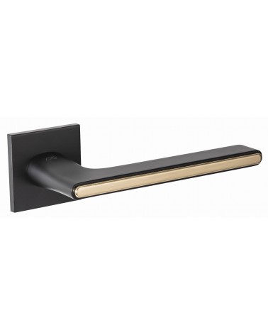 Poignée de Porte Noire et doré Ferrara carré -  poignée design