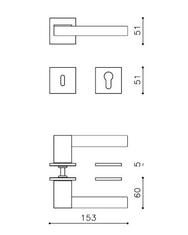 Poignée de porte Moderne OLIVARI ICE CUBE en laiton -  poignée design