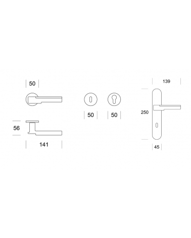 Poignée de porte moderne Ento Robot avec dimensions