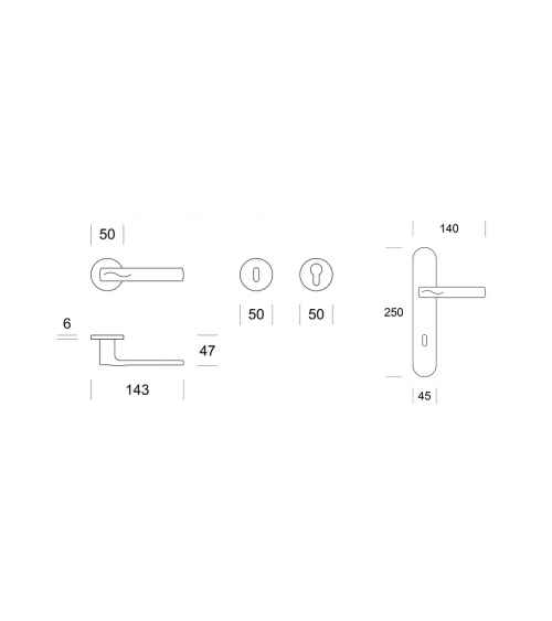 Poignée de porte Chrome poli ENTO SAND -  poignée design