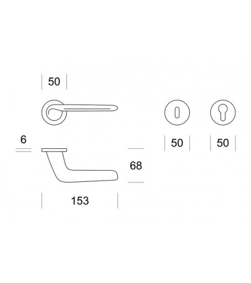 Poignée de porte chrome poli Ento Elan poignée design