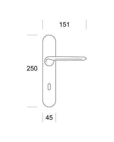 Poignée de porte moderne Ento Elan avec dimensions