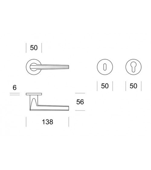 Poignée de porte chrome poli Ento Pilot poignée design