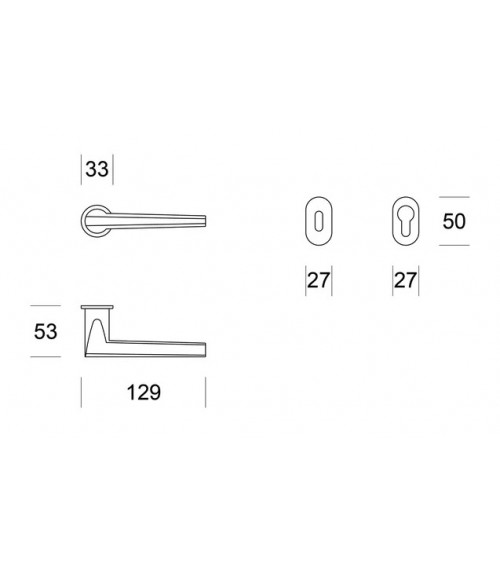 Poignée de porte chrome satiné Ento Pilot C3 quincaillerie design