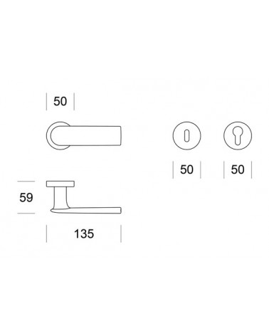 Poignée de porte Chrome poli ENTO REFLEX
