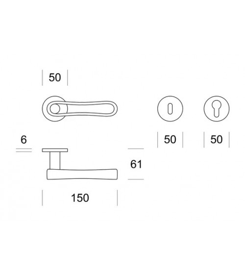 Poignée de porte chrome poli Ento Infinito poignée design