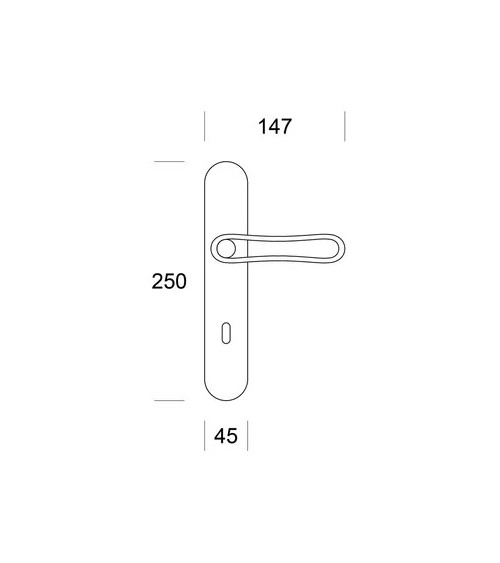 Poignée de porte chrome satiné Ento Infinito poignée design