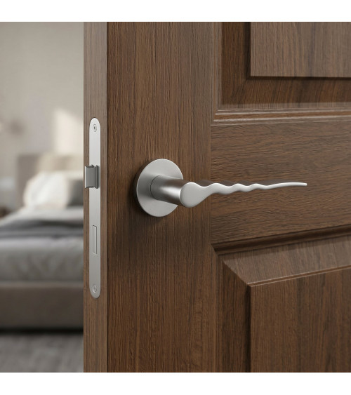 Poignée de porte chrome satiné Ento Flow C3 poignée design