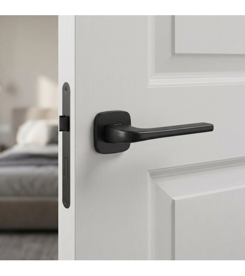 Poignée de porte Solo noir arrondie