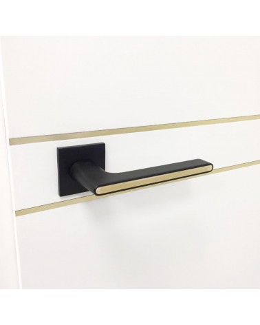 Poignée de Porte Noire et doré Ferrara carré -  poignée design