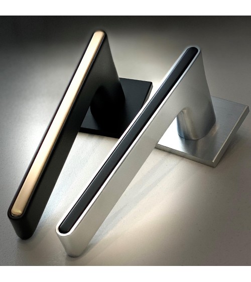 Poignée de Porte Noire et doré Ferrara carré -  poignée design