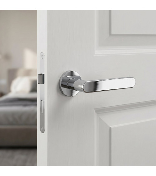 Poignée de porte chrome poli Line Vénus poignée design