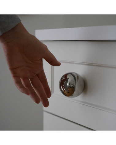 Bouton de meuble extra-large boule Inox brillant