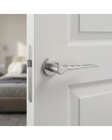 Poignées de porte chrome satiné Ento Flow