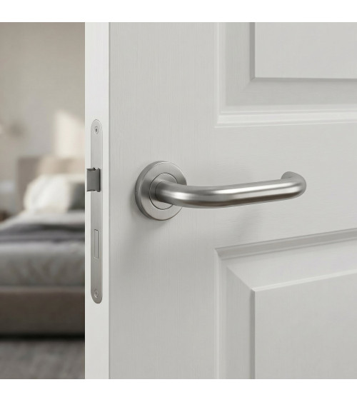 Poignée de porte couleur inox OVAL 1704 quincaillerie design