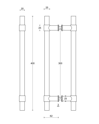 Poignée de tirage PB400 en acier inoxydable – FORMANI