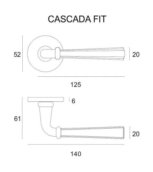 Poignée de porte noire CASCADA poignée design