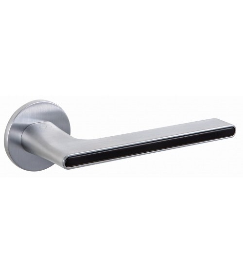 Poignée de portes bicolore chrome brossé noire Ferrara ronde -  poignée design