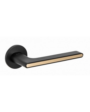 Poignée de portes bicolore chrome brossé noire Ferrara ronde -  poignée design