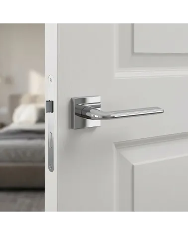 Poignées de porte chrome poli STINGER carrées