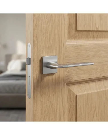 Poignées de porte chrome brossé STINGER carrées