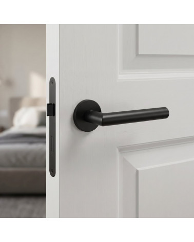 Poignée de Porte noire Line Ronda Ronde