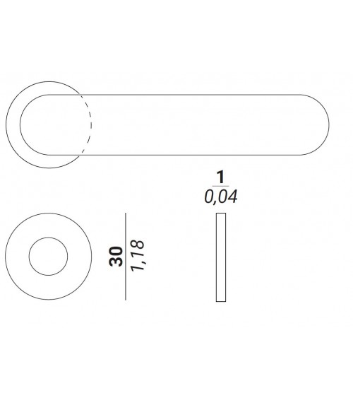 Rondelle de 30mm pour poignées de porte VERUM -  poignée design
