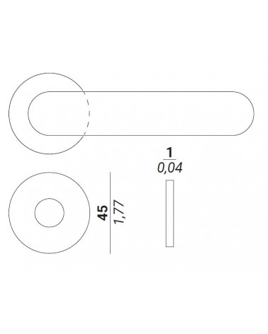 Rondelle de 45mm pour poignées de porte VERUM -  poignée design