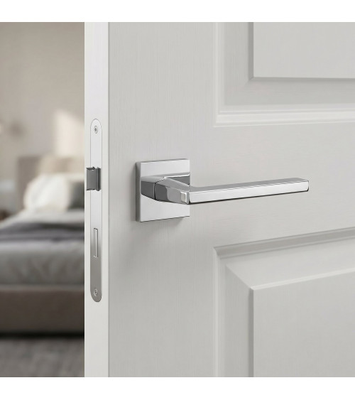 Poignée de porte chrome poli PYROLA quincaillerie design