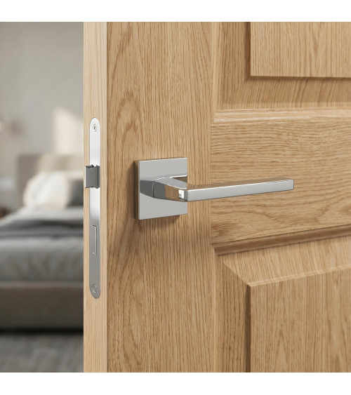 Poignée de porte chrome poli PYROLA quincaillerie design