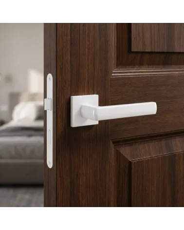 Poignées de porte blanche HOSTA carré