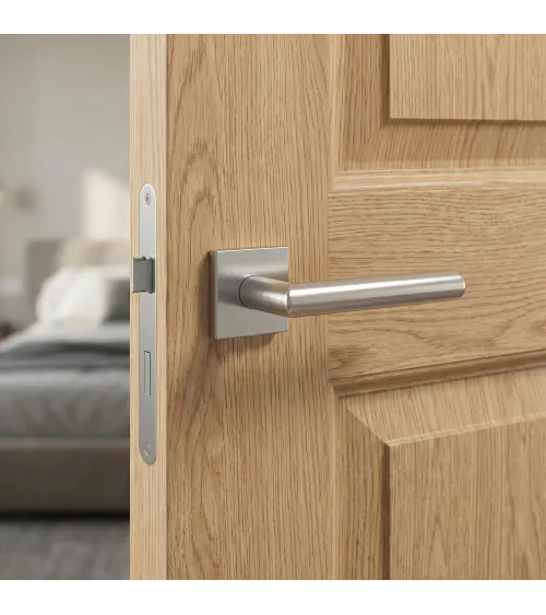 Poignée de porte chrome satiné ARABIS quincaillerie design