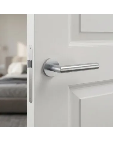 Poignée de porte chrome satiné ARABIS ronde