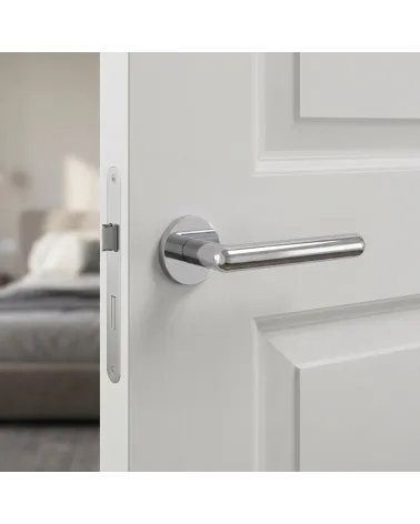 Poignée de porte chrome poli NOX ronde