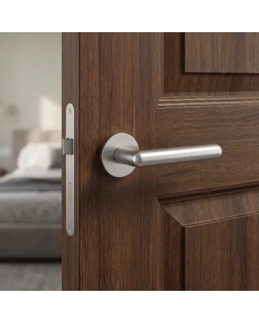 Poignée de porte chrome satiné NOX ronde