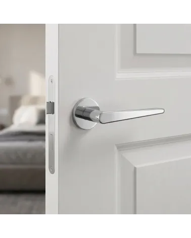 Poignée de Porte Chrome Poli Sublime et Charmante - Modèle ARNICA