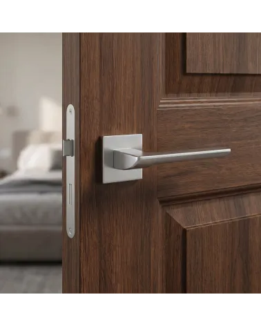 Poignées de porte chrome satinée BIRA