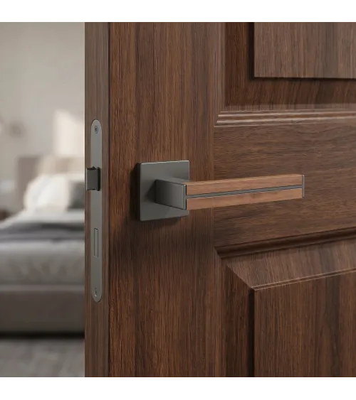 Poignée de porte en zamak et bois IMPERATA poignée design