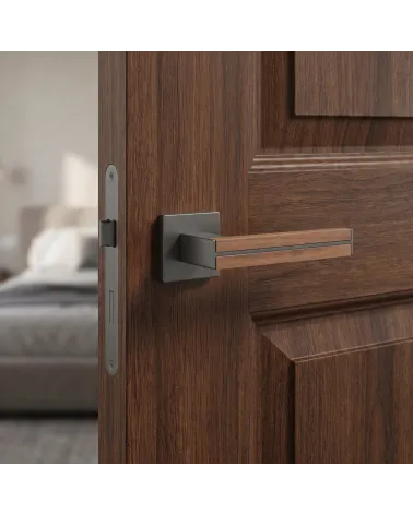 Poignées de porte en zamak et bois IMPERATA