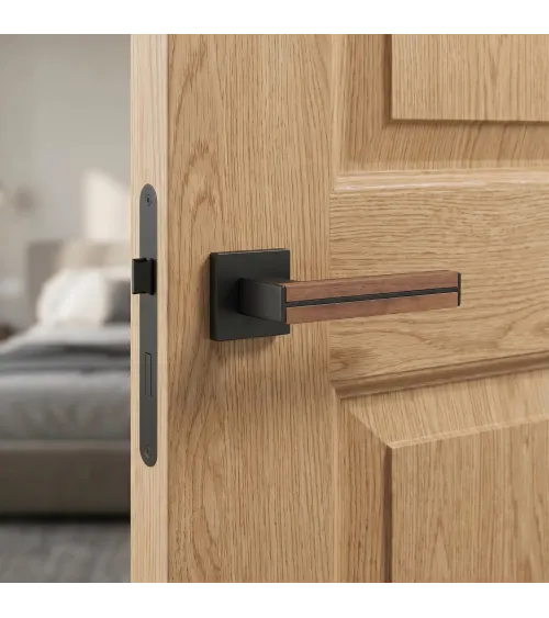 Poignée de porte en zamak et bois IMPERATA poignée design
