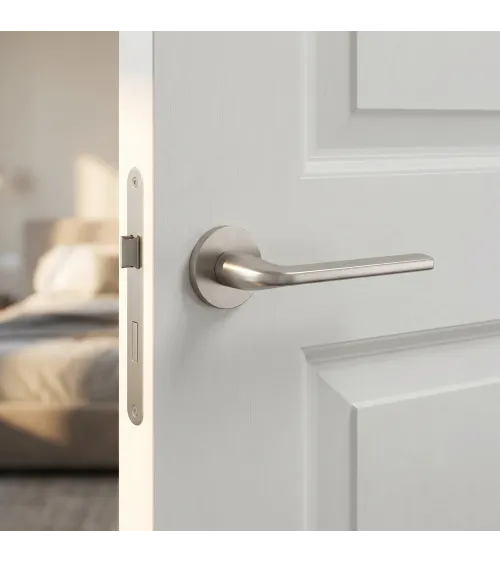 Poignée de porte nickel satiné OLEANDRO quincaillerie design