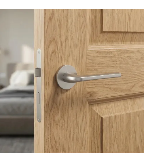 Poignée de porte nickel satiné OLEANDRO quincaillerie design